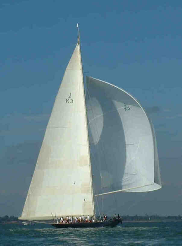 Shamrock, one of the three surviving J-class yachts at the Americas Cup Jubilee in August.  That mast is around 150ft (50m) tall!  (see www.jclassyachts.com)